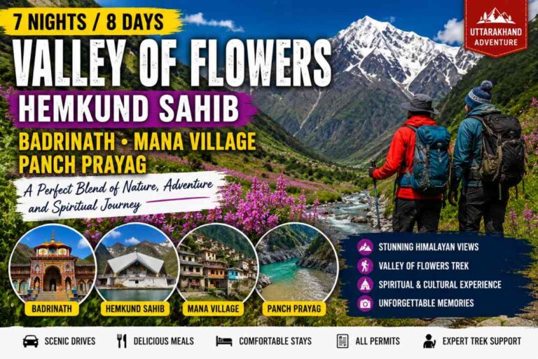 Valley of Flowers Trek Itinerary – Complete 7 Nights / 8 Days Himalayan Journey